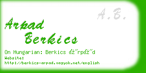 arpad berkics business card